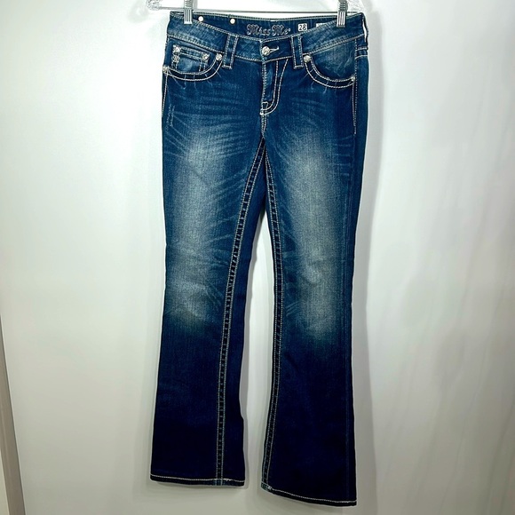 Miss Me  Woman’s Boot Cut jeans Dark Wash size 28 - Picture 2 of 14